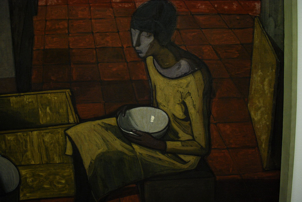 GAM - MALINCONIA_054.JPG - FELICE CASORATI - Novara 1883-Torino 1963 - RAGAZZA CON SCODELLA (INTERNO, MATTINO) 1919